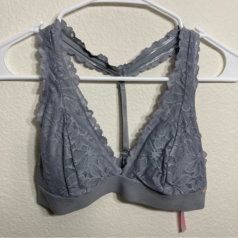 Victoria Secrets Pink Lace Bralette - Gray - Small